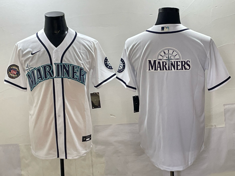 Men Seattle Mariners blank white MLB 2025 Nike jersey 0015->seattle mariners->MLB Jersey